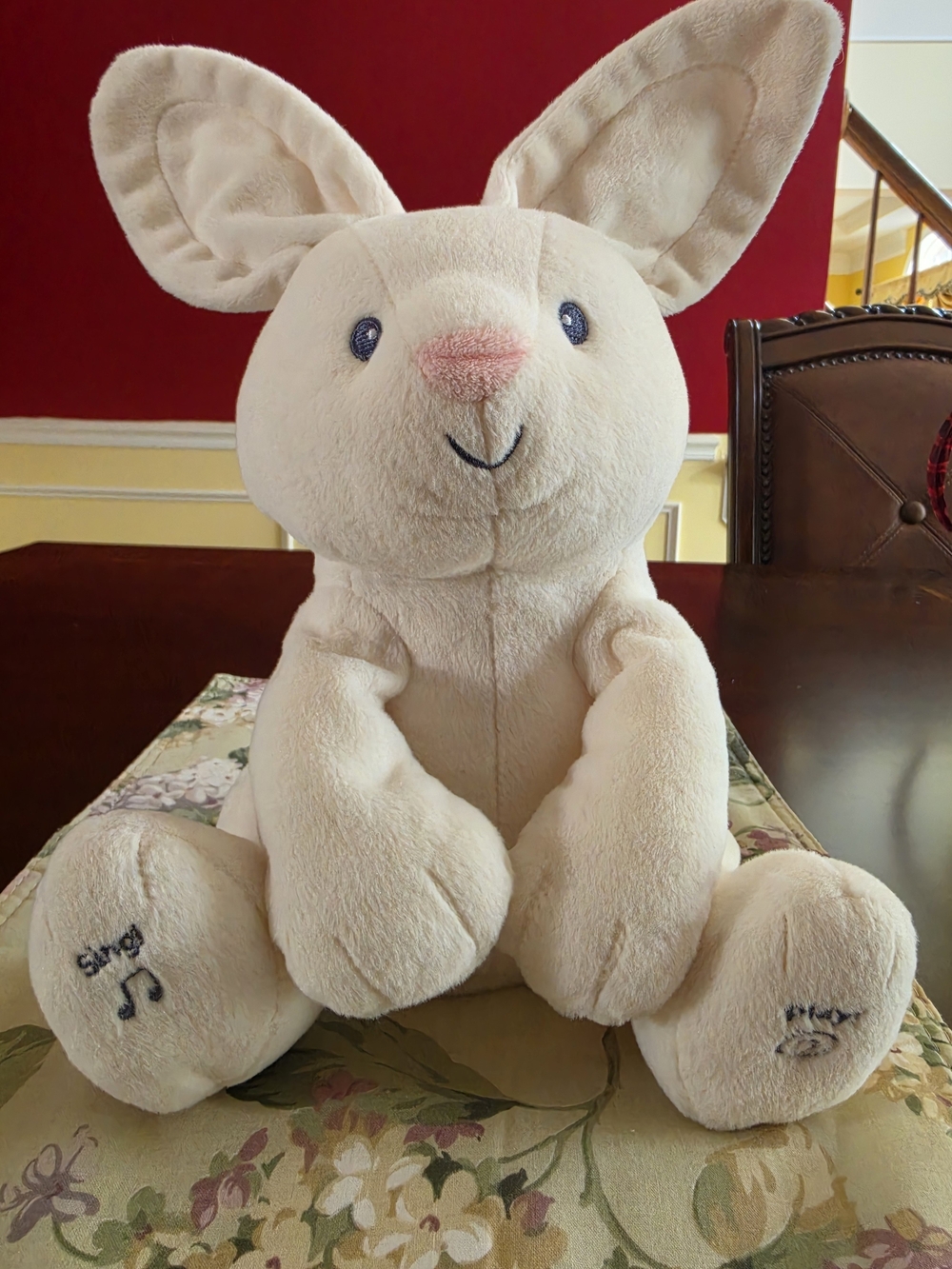 Gund Cream Plush Bunny Stuffed Animal - Soft Beige Cuddle Toy Sing.